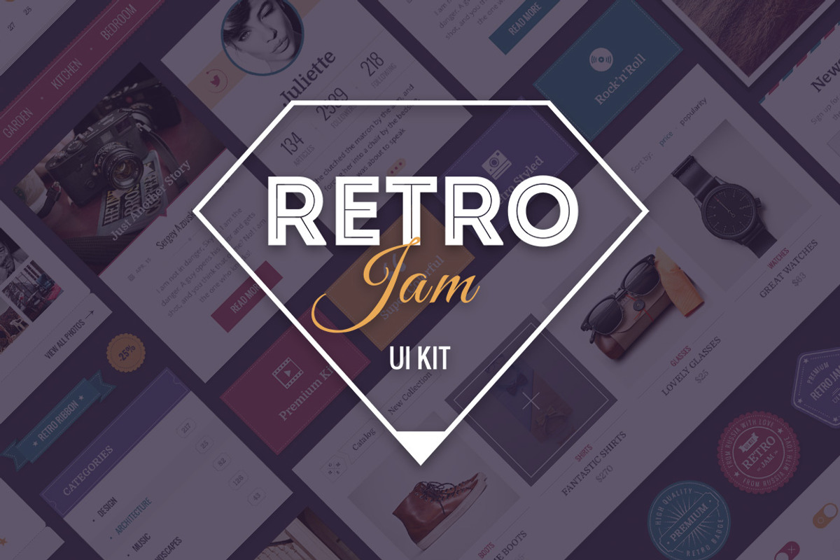 Retro Jam UI Kit, an UI Kit Template by UI Chest (Photo 1 of 5)