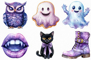 Watercolor Pastel Purple Halloween, an Illustration by Craft Nest (Thumbnail 5 of 6)