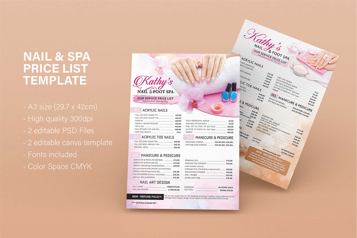 EDITABLE PRICE LIST TEMPLATE, a Print Template by Rin.Freelancer (Photo 3 of 3)