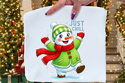 Just Chill Snowman Sublimation, an Illustration by Libby Wishes (Thumbnail 1 of 8)