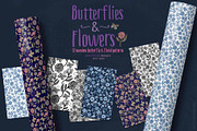 Butterflies and Flowers Patterns, a Pattern Graphic by Sketchbook Designs (Thumbnail 4 of 10)