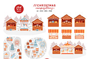 Christmas Market Scene Creator, a Seasonal Illustration by VerAna (Thumbnail 2 of 20)