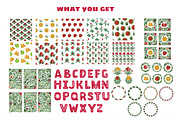 Fruits and Flowers - clipart set, a Graphic by ComelyPics Shop (Thumbnail 3 of 10)
