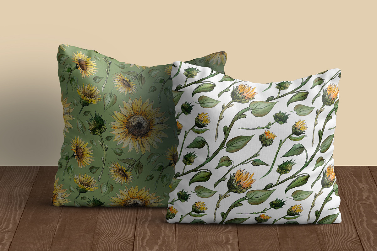 Sunflower watercolor clipart, an Illustration by Dina Guiter (Photo 8 of 8)