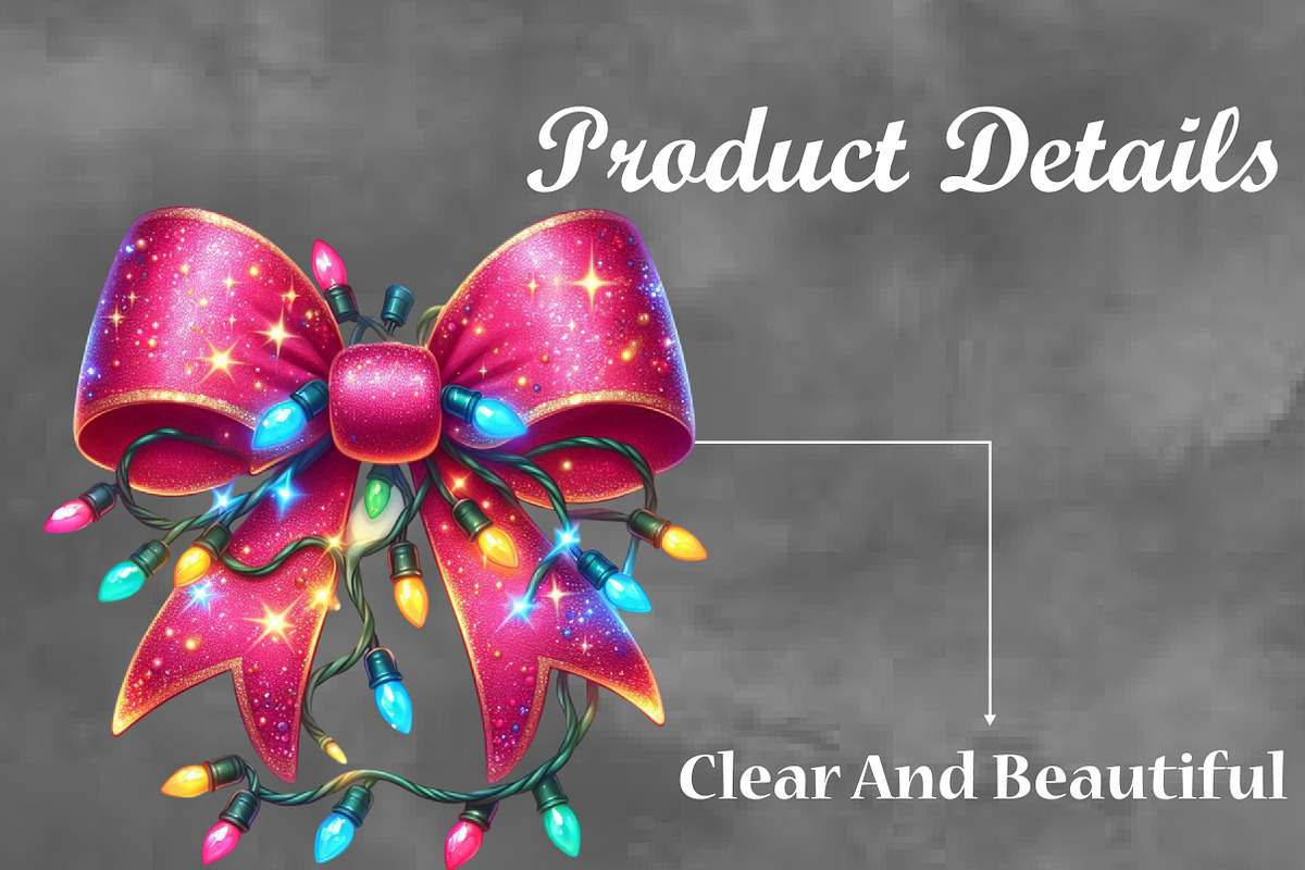 Christmas Bow Sublimation Clipart, a Seasonal Illustration by Craft Nest (Photo 3 of 5)