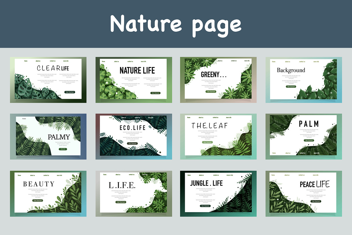 Nature leaves background design, a Decorative Illustration by foxndeer (Photo 1 of 4)
