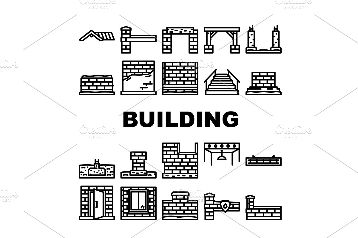Building elements and construction, an Object Illustration by pikepicture