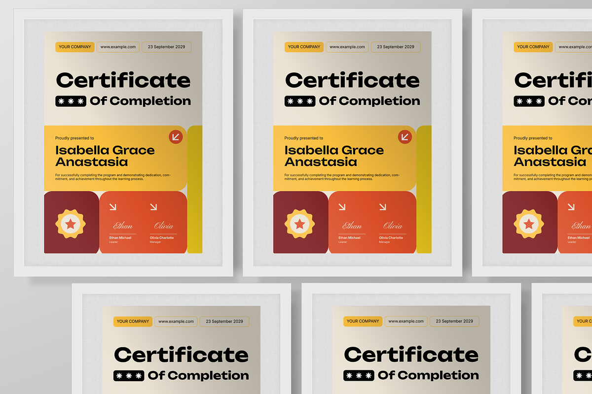Creative Certificate Of Completion, a Flyer Template by Annora Studio (Photo 6 of 6)