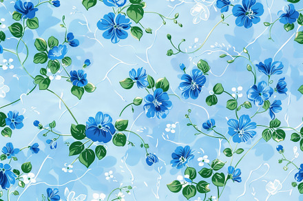 Blue and green flowers create a play, a Photo by Iftikhar Alam
