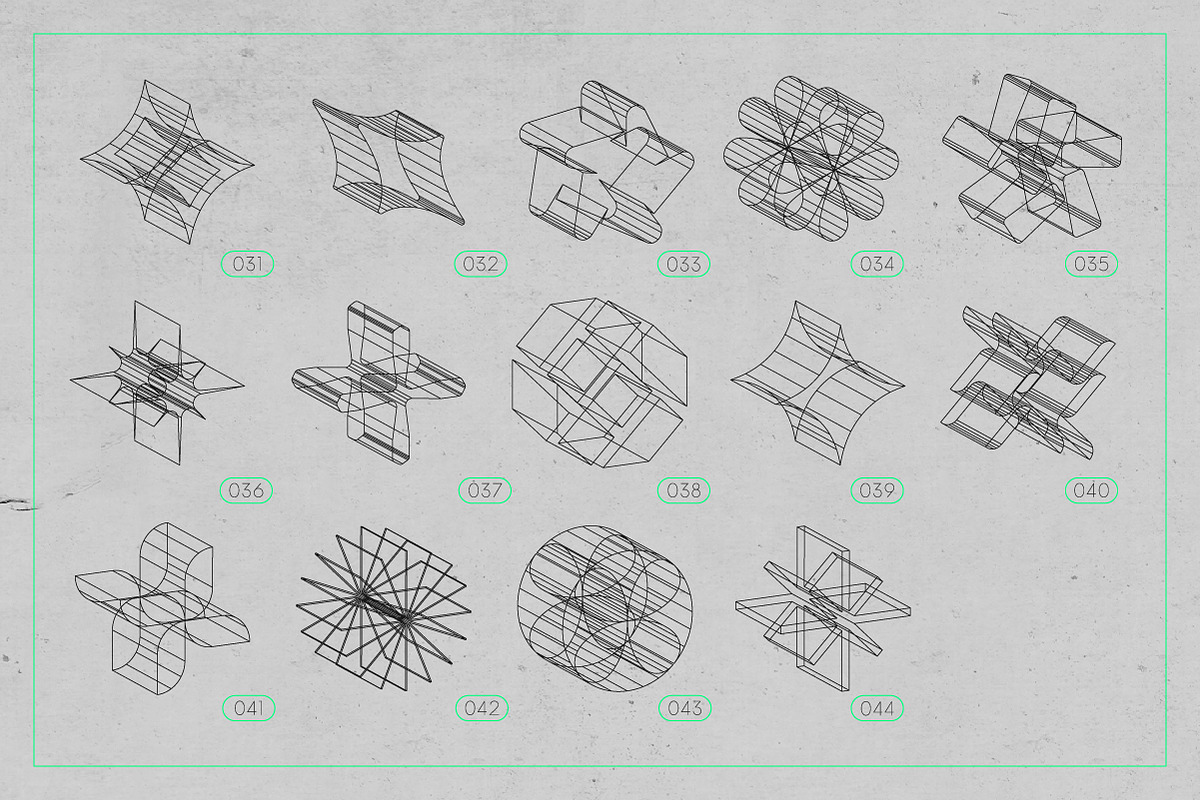 3D Wireframe Isometric Shapes | 1, an Object Graphic by MaximGertsen (Photo 10 of 11)