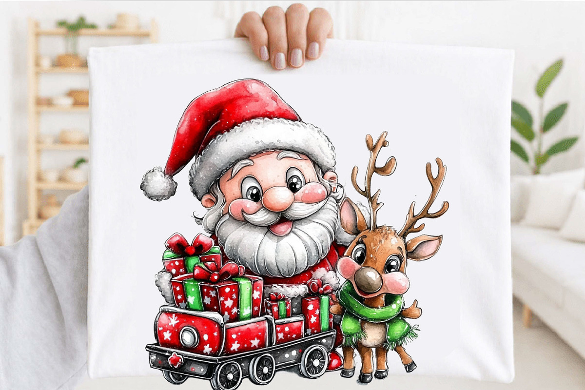 Whimsical Christmas Santa & Reindeer, a Seasonal Illustration by SVGArt (Photo 5 of 5)