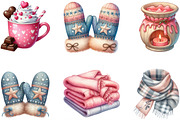 Watercolor Cozy Evening Clipart, an Illustration by Designking (Thumbnail 3 of 4)