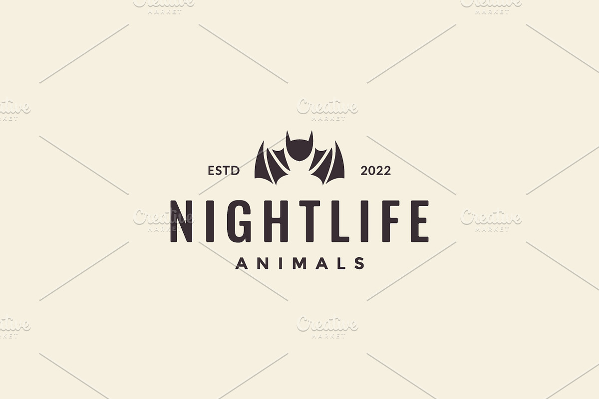 hipster bats wing minimal logo, a Branding & Logo Template by devastd