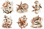 Watercolor Sea Set Clipart, an Illustration by Black Bird Studio (Thumbnail 4 of 5)