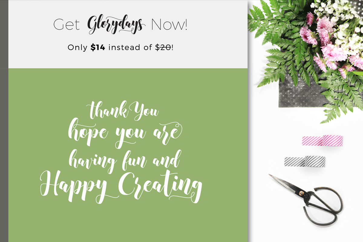 Glorydays Cursive Font preview 7