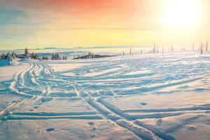 Beautiful winter sunset landscape, a Nature Photo by Alpine Dreams