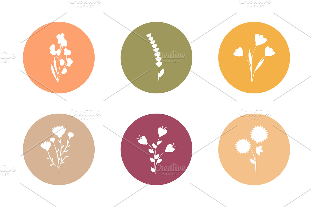Decorative white cutout flowers in, an Object Illustration by okskukuruza