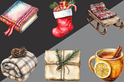 Cozy Christmas Time Clipart, an Illustration by Black Bird Studio (Thumbnail 3 of 6)