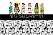 Girls in swimsuits set, a Person Illustration by AnastasiaFears (Thumbnail 1 of 5)