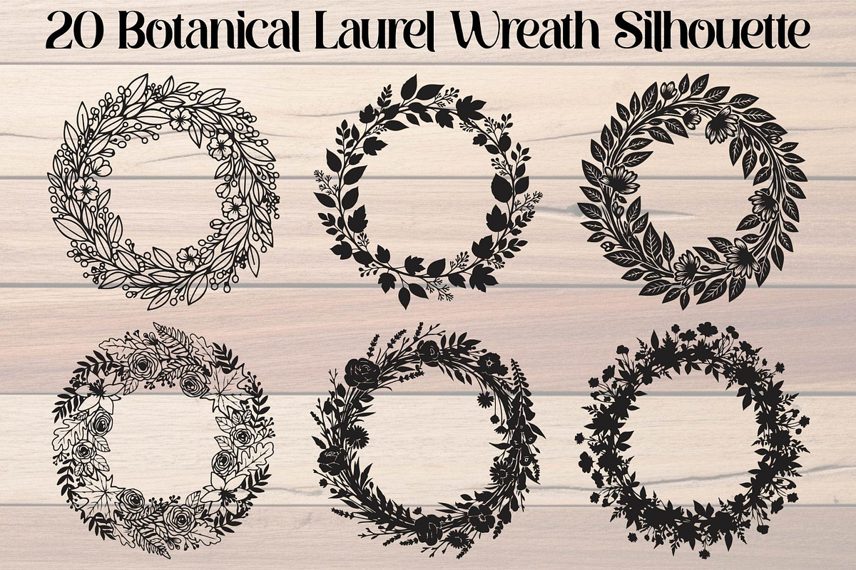 Botanical Laurel Wreath Silhouette, an Object Graphic by Creativeshirt (Photo 1 of 17)