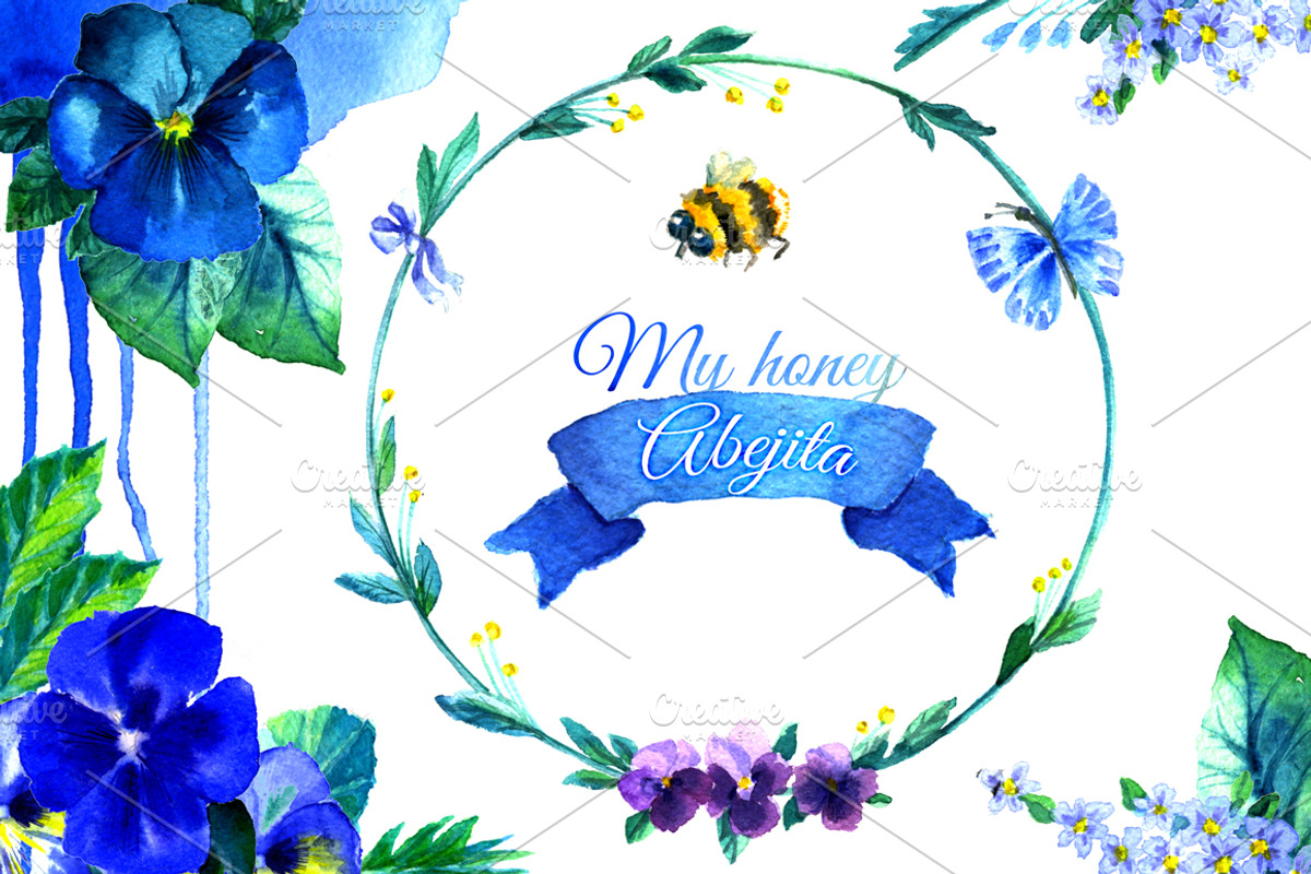 Violets floral collection PSD&PNG, a Decorative Illustration by denisespinoza (Photo 3 of 4)