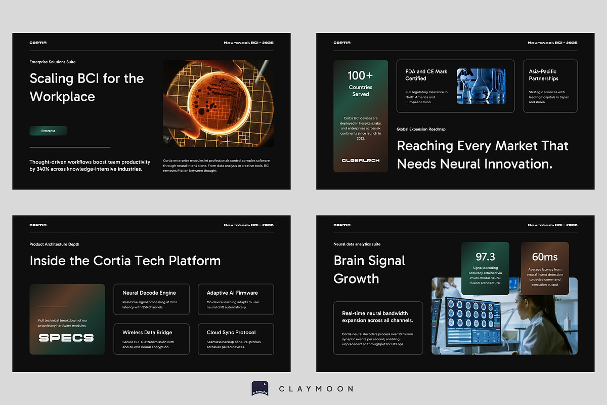 Neurotech BCI Pitch Deck, a Presentation Template by Claymoon Lab (Photo 5 of 7)