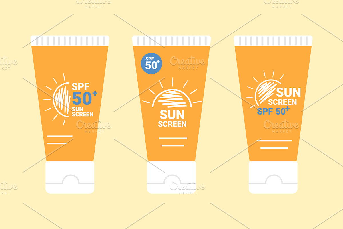 Sunscreen Product Design Set, a Healthcare Illustration by PsychocheArt (Photo 3 of 3)