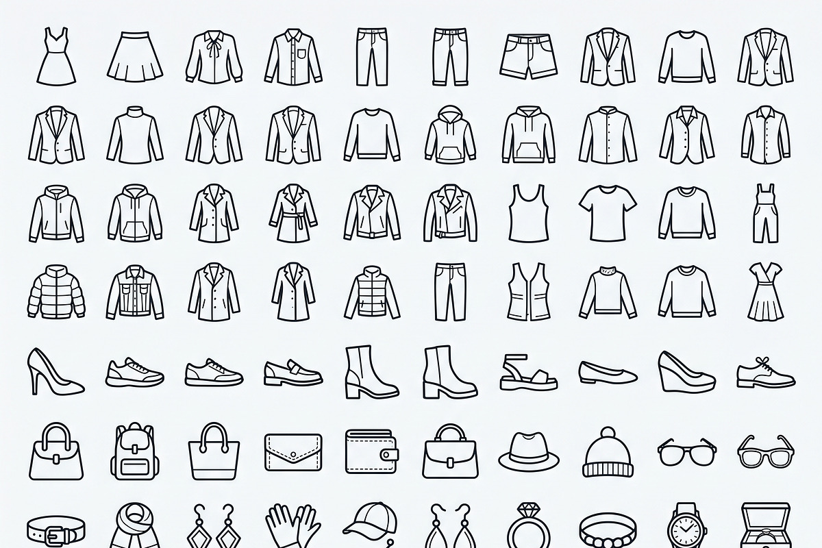 Bundles Vector Fashion Outline Icons, an Outline Icon by adenpinkstore (Photo 2 of 8)