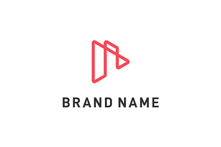 Play Button Logo with Letter I