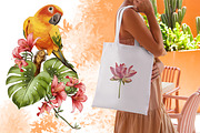 Watercolor tropical birds, an Illustration by IrynaPanashii (Thumbnail 5 of 11)