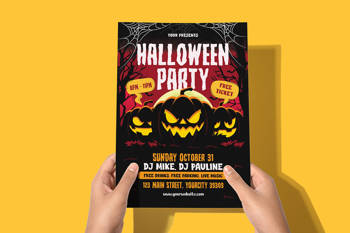 Halloween Party Flyer, a Flyer Template by Creativestoree (Photo 5 of 5)