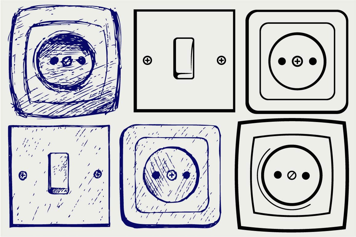 Switch and socket SVG, an Outline Icon by LineworkStock
