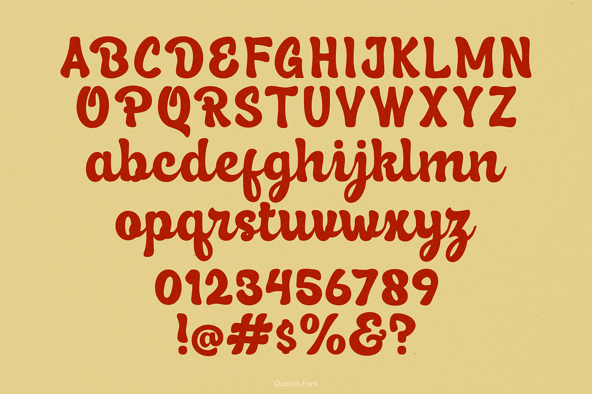 Quinols Retro Script, a Script Font by madeDeduk (Photo 4 of 10)