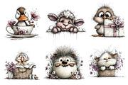 Peeking Easter Animals Clipart, an Illustration by Dream Creation (Thumbnail 3 of 7)