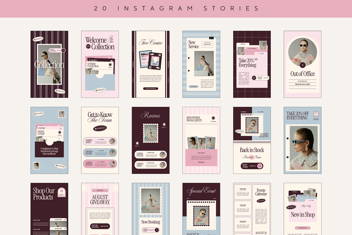Modern Instagram Stories Posts Canva, a Social Media Template by Branding Babe Co. (Photo 3 of 7)