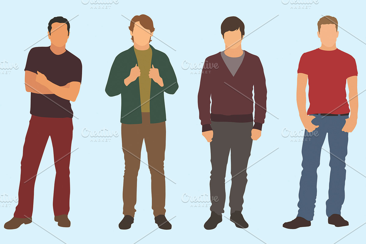 Young Adults Males, an Illustration by Ellegant Media