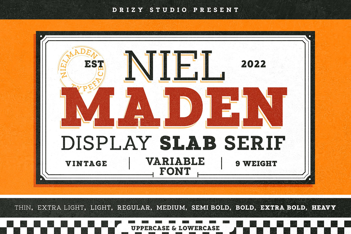 Nielmaden, a Slab Serif Font by Drizy (Photo 1 of 9)