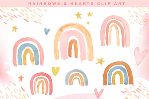Rainbow Watercolor Clip Art