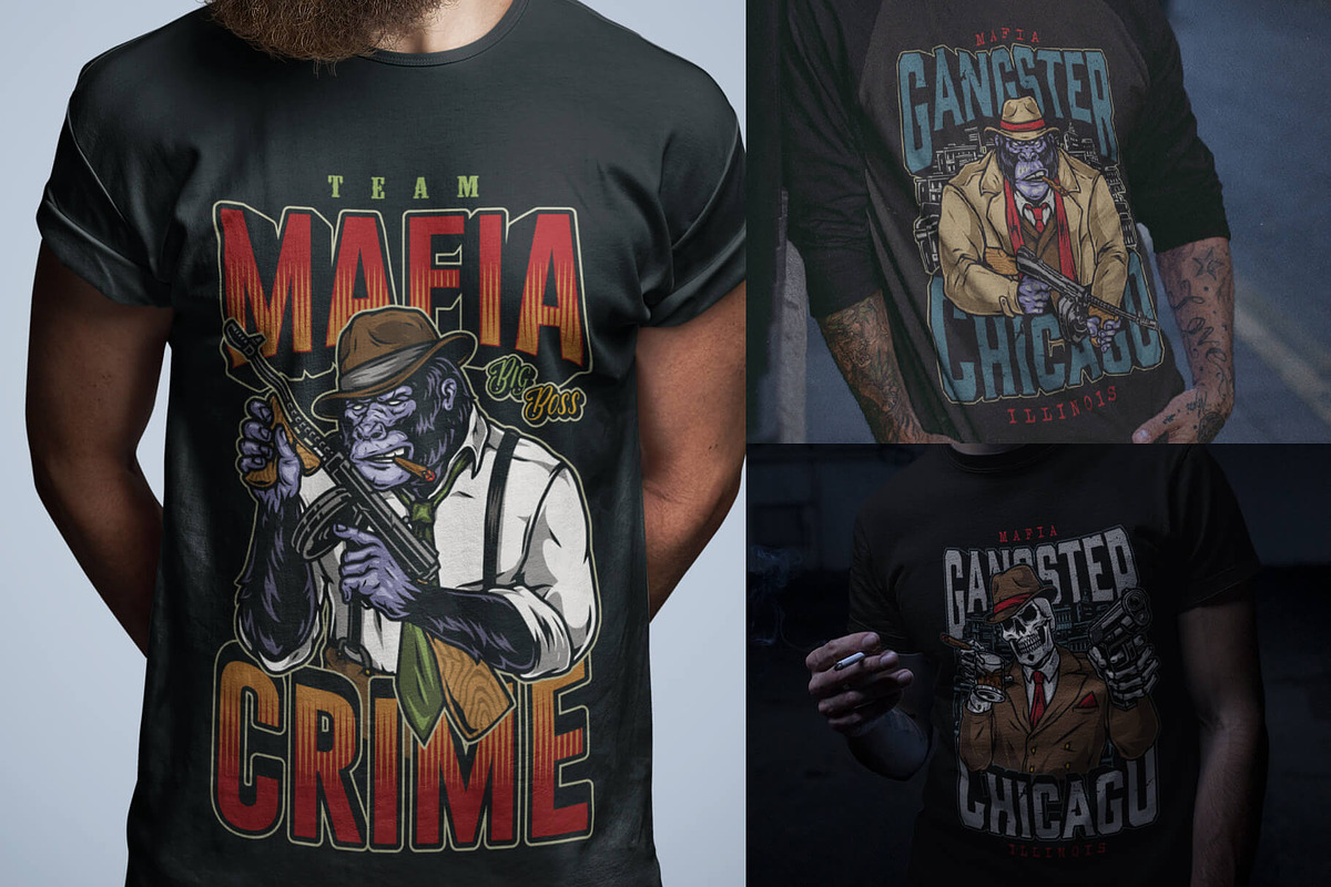 Mafia t-shirt designs, a Branding & Logo Template by DGIM studio (Photo 8 of 9)