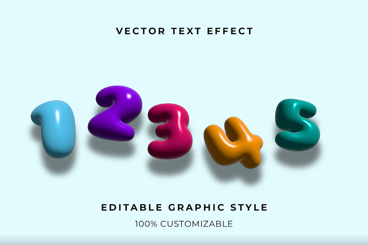 Colorful Glossy Bubble Text Effect preview 2
