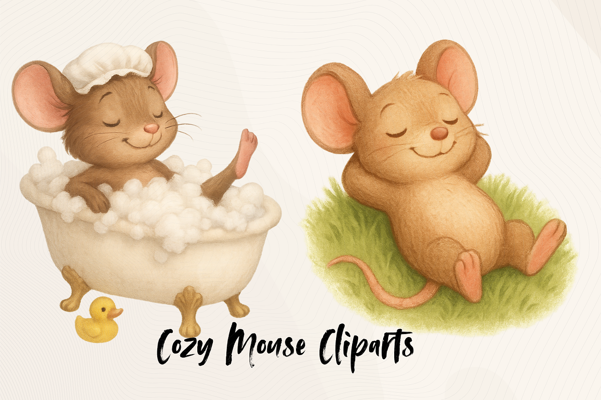 Cozy Mouse Cliparts – Vol. 1, an Object Graphic by Massi-Designs (Photo 4 of 4)