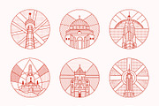 World Landmark Illustration Set, a Decorative Illustration by Brickclay (Thumbnail 8 of 12)