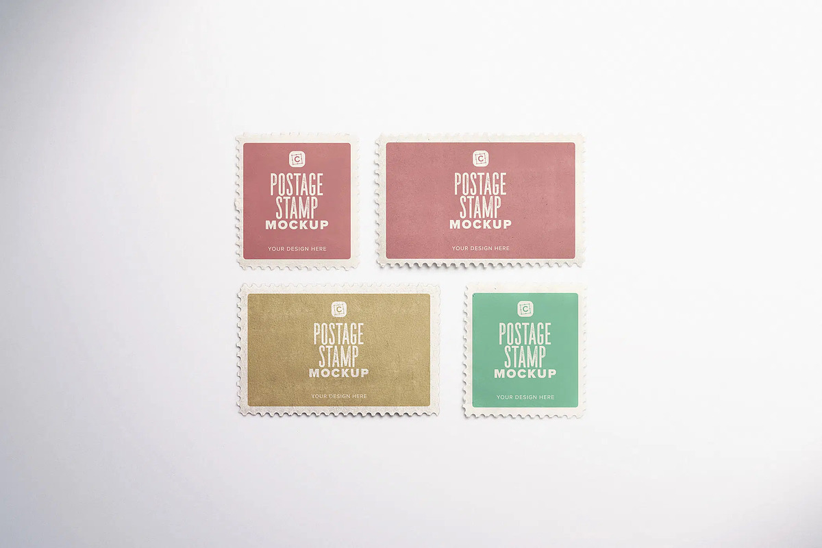 Retro Postage Stamp Mockup, an Advertising Mockup by Custom Scene (Photo 9 of 10)