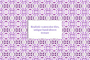 Purple Portuguese Azulejo Tiles Set4, a Pattern Graphic by ilonitta (Thumbnail 3 of 10)