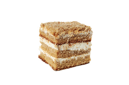 Concept of sweets, honey cake, isolated on white background, a Food & Drink Photo by AtlasStudio PRO
