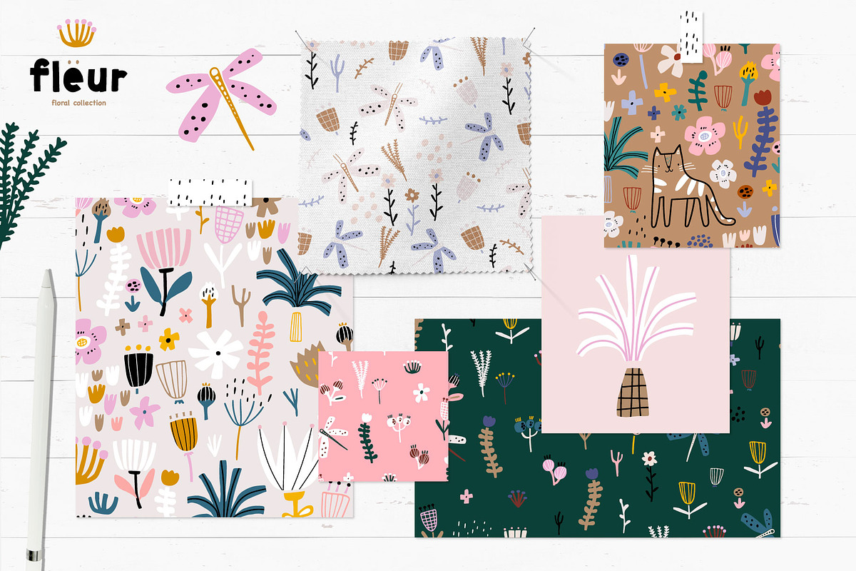 The Fleur blossom collection, a Pattern Graphic by solmariart (Photo 2 of 12)