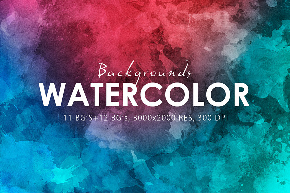 Watercolor Backgrounds & Bonus preview 6