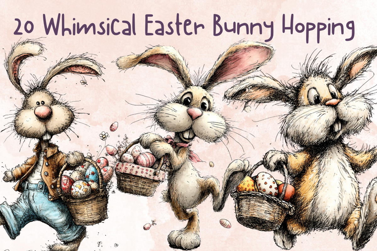 Whimsical Floral Easter Rabbit, an Animal Illustration by GiraffeCreative (Photo 1 of 20)