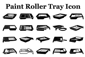 Paint Roller Tray Icon Silhouette, an Icon by hafijul