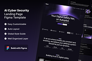 AI Cyber Security Figma Template, a Landing Page Template by Rozepaars Design (Thumbnail 1 of 2)